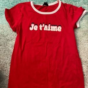 Red and White “Je T’aime Tee